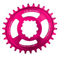 Burgtec Oval 3mm Offset Thick Thin Chainring for SRAM 3-Bolt - 30T - Toxic Barbie Pink