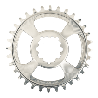 Burgtec 3mm Offset Thick Thin Chainring for SRAM 3-Bolt - 34T - Rhodium Silver