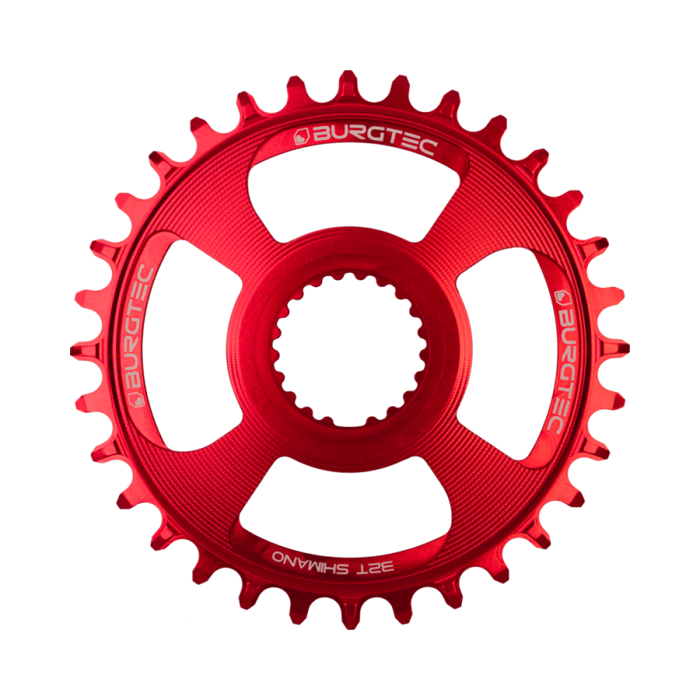 Burgtec Thick Thin Chainring for Shimano Direct Mount - 30T - Race Red