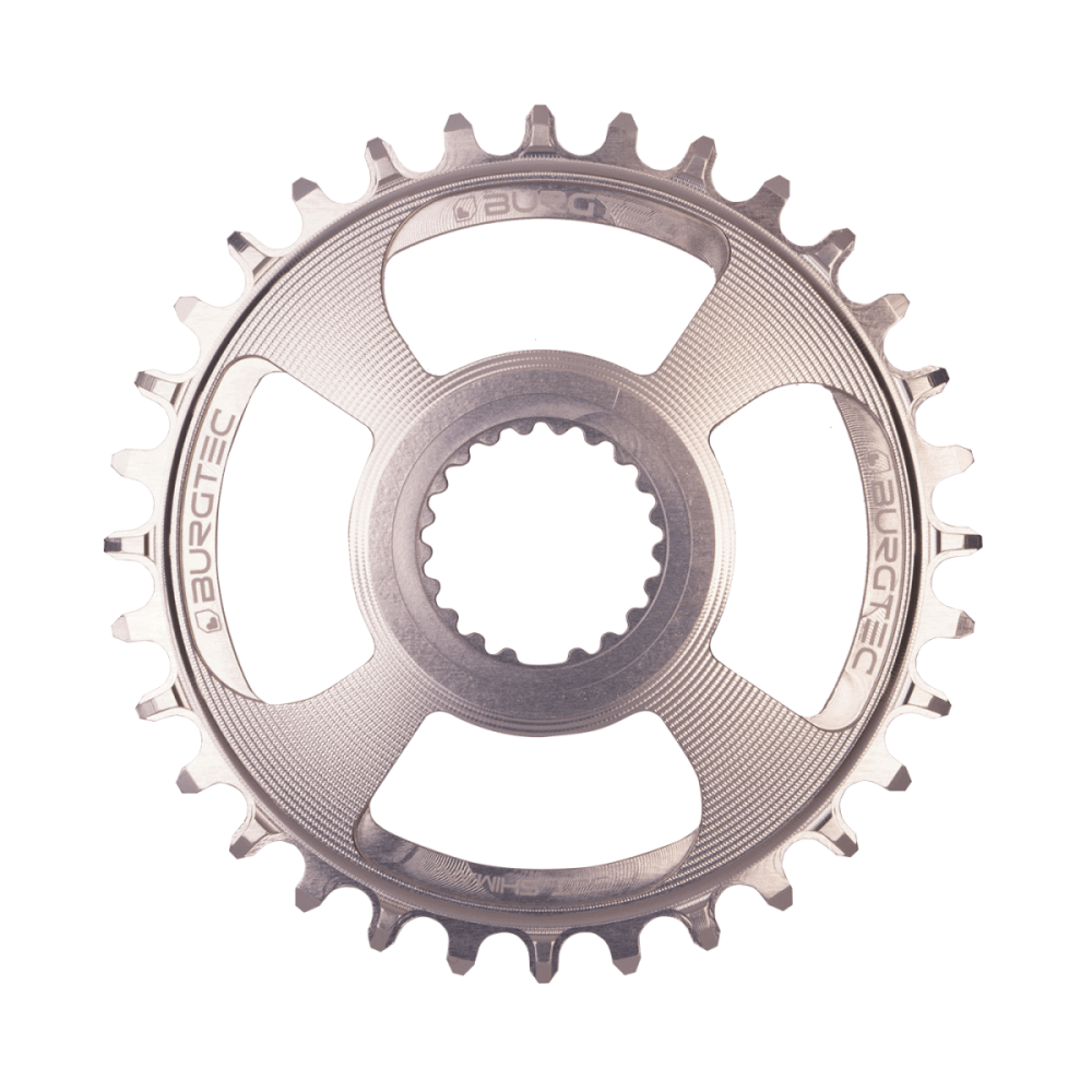 Burgtec Thick Thin Chainring for Shimano Direct Mount - 28T - Rhodium Silver