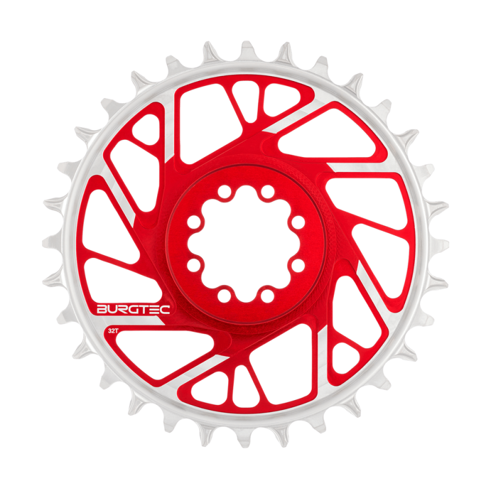 Burgtec 3mm Offset Thick Thin Chainring for SRAM 8-Bolt - 30T - Toxic Barbie Pink